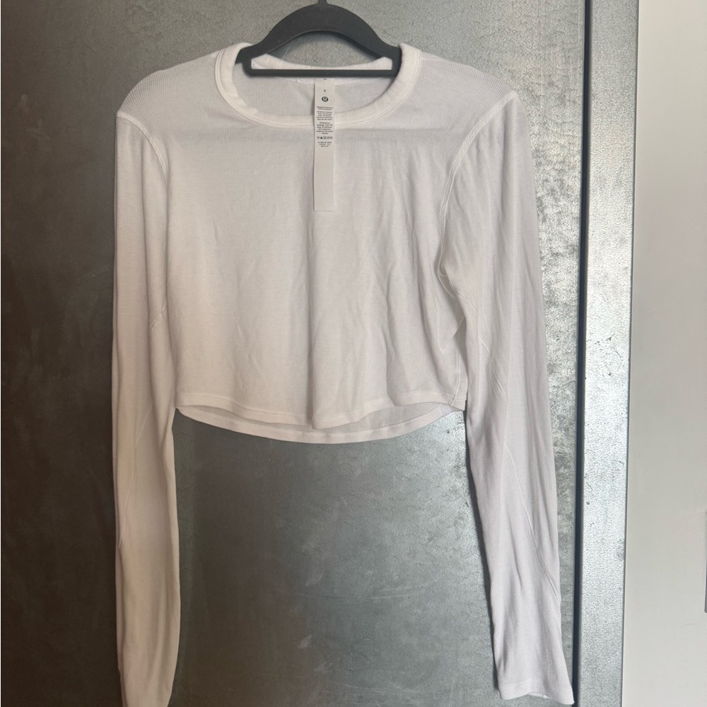 Lululemon Athletica White Crop Long Sleeve